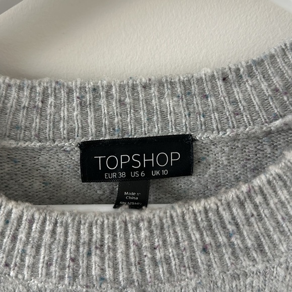 Topshop Gray Crewneck Sweater Pullover Cozy Warm Soft Chucky Knit Lounge Medium - Picture 3 of 10